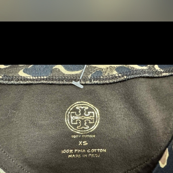 Tory Burch Long Sleeve 100% Pima Cotton Brown Animal Print Size XS - Picture 7 of 9